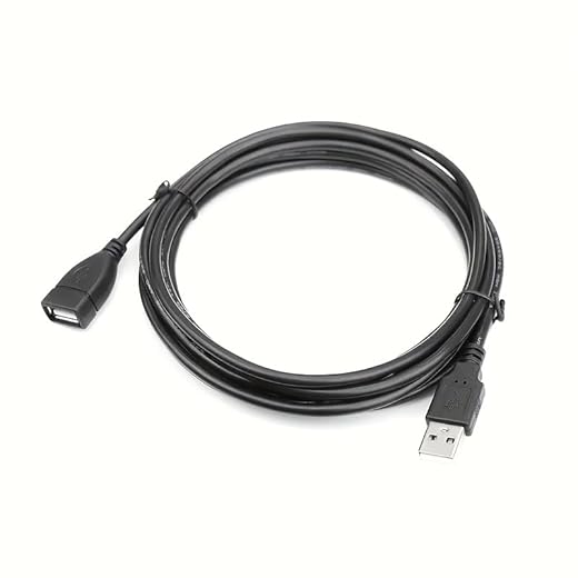 USB 2.0 Extension Cable, Oxygen-Free Copper, Male to Female Type A, High-Speed, Flash Drives Hard Drives Printers Webcams (Black-1PC-1.5m/4.92FT)
