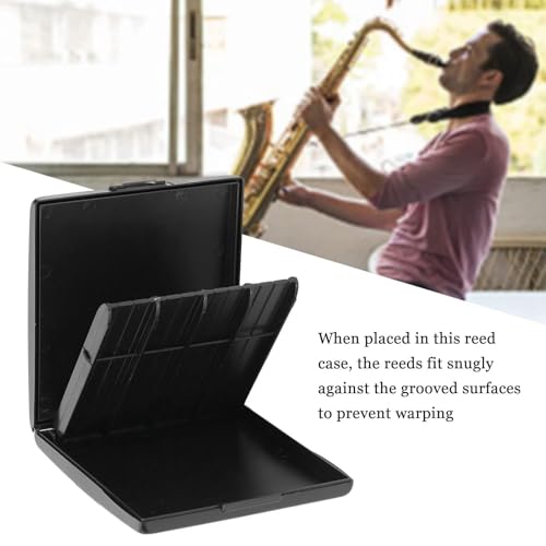 Clarinet Reed Case, Holds 8 Pieces Saxophone Clarinet Reeds Storage for Alto, Tenor, Soprano, Alto Saxophone, BbClarinet Reed Guard, Black