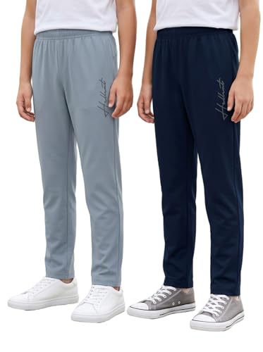 Image of HELLCAT Boys Track Pant Casual Wear | Regular Fit Solid Jogger Style | Cotton Blend Fabric | Comfortable, Play & Sports | Pack of 2