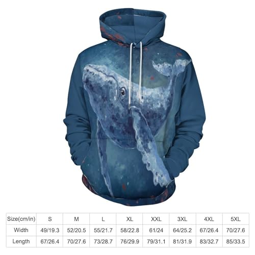 Pullover baleine impression 3D aquarelle à fermeture éclair et haute définition - 6