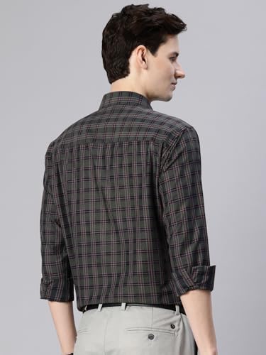 Image of Majestic Man Men's Pure Cotton Slim Fit Checkred Full Sleeve Classic Collar Everyday Formal Shirt