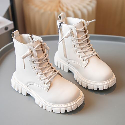 Girls Ankle Boots Lace Up Waterproof Combat Boots Side Zipper Ankle Booties for Toddler/Little Kid/Big Kid4
