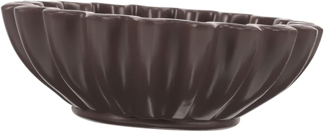 Healifty Decorative Bowl with Leaf Edge 10-inch Black Resin Candy Dish and Jewelry Storage Organizer for Living Room Entryway Keys Holder Home Décor Accent