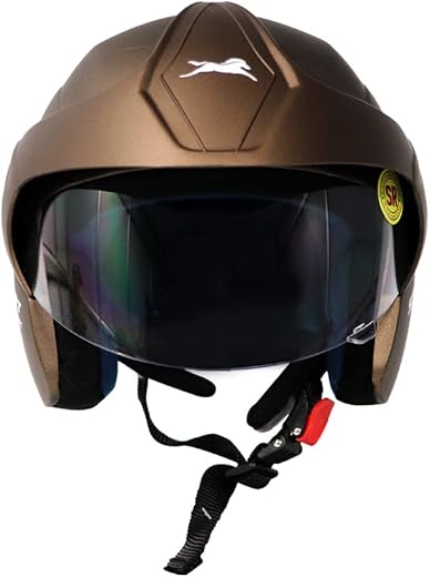 TVS Lightweight Half Face Helmet for Men and Women with Clear Visor, ISI Certified Helmet, Safety with Comfort, Smooth Fin...