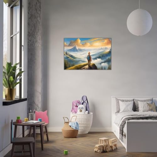 Tableau mural Le Wanderer au-dessus de la brume poster 50x50 cm