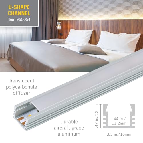 Image of Armacost Lighting LED Tape Light Mounting Channel, Deep Surface Mount, Silver 5-Pack 960054N