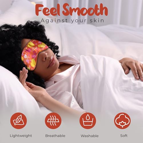 Image of Luxury Sleep Mask - Soft, Lightweight & Ultra Comfort-Perfect for Light Blocking Wake up Radiant-Orange