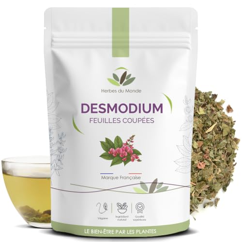 Herbes du Monde - Tisane Desmodium Naturelle - Feuilles sécheés - Infusion Desmodium adscendens - Tisane Digestive, Bien-être et Détox.- 1 sachet 40g