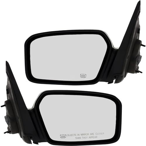 Kool Vue Side Mirrors for Ford Fusion 2006-2010, Driver & Passenger Side Mirror Replacement, Power Heated, 2 Caps Models, Without Electronics & Premium Package