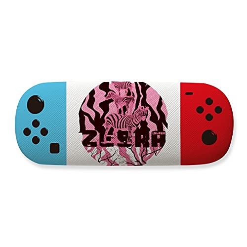 Étui de rangement rond pour lunettes violet à motif branches Sourcingmap