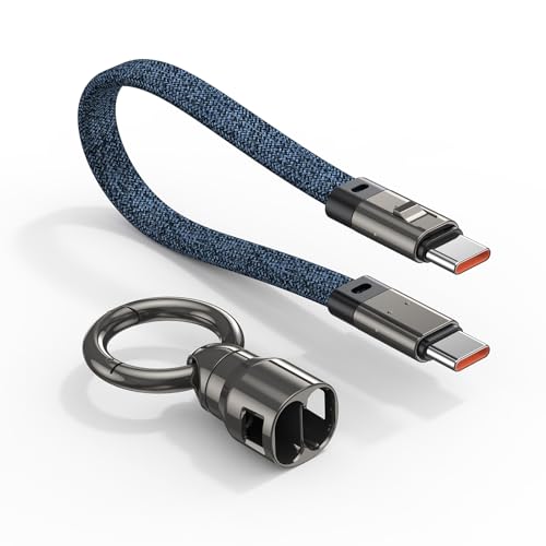 A.S USB C Cable Keychain Charger Cable Short 240W PD Fast Charging Cord USB C to USB C Cable 480Mbps Data Transfer Type C Cables for MacBook Android Auto External SSD Type C Devices(1 Pack/0.49ft)