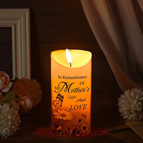 Image of Gerrii Sympathy Gifts for Loss of Mother LED Flameless Candles 3 x 6 Inch Memorial Candles in Remembrance of My Mother Loss Loved One Mom Sympathy (Butterfly)