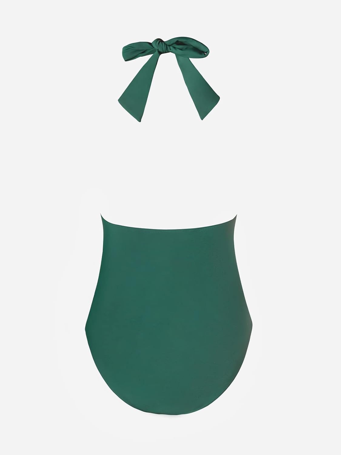 CUPSHE Women V Neck One Piece Swimsuit Halter Backless Ruched Tummy Control Bathing Suit - Image 6