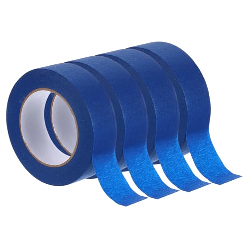 Image of Masking Tape Blue Painters Tape Paper Tape [for Crafts DIY Walls Painting Packing Automotive Home Decoration Teaching]- 1.4 Inch x 55 Yards /4 Rolls