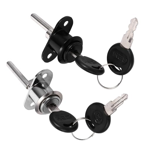 Luxshiny 2個 ファイルキャビネットロック 鍵付き 引き出しロック 耐久性ジンク合製 家具やオフィス収納用 保護 簡単取り付け可能