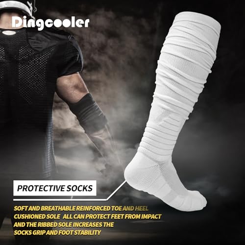 Scrunch Football Socks 1 Pair, Ultra Long Ankle Padded Athletic Socks for Men Women Boys Girls4