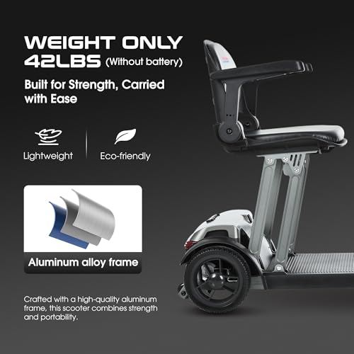 Image of Electric Mobility Scooter for Adults 4 Wheel Mobility, 20AH Lithium-ion Battery 265lbs Max Weight, Electric Powered Wheelchair Power Scooters