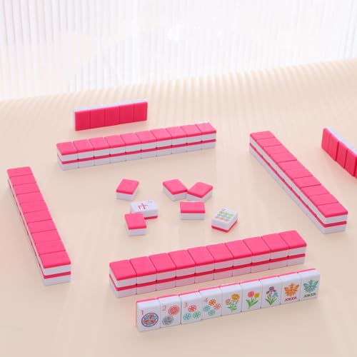 Juego de Mahjong Americano con 160 fichas y accesorios miniatura 4