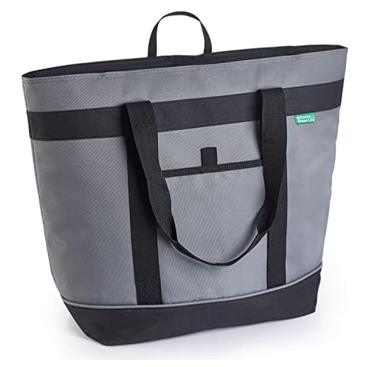 Jumbo Insulated Cooler Bag (Gray) with HD Thermal Foam Insulation. Premium Quality Soft Sided Cooler Makes a Perfect Insulated Grocery Bag, Food Delivery Bag, Travel Cooler, or Picnic Cooler.