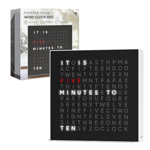 Sharper Image® LED Word Clock Pro with Dimmable Light, 9.45