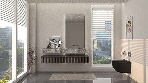 MEJE Inodoro colgante de pared,Asiento de cierre suave, color negro mate,cerámic