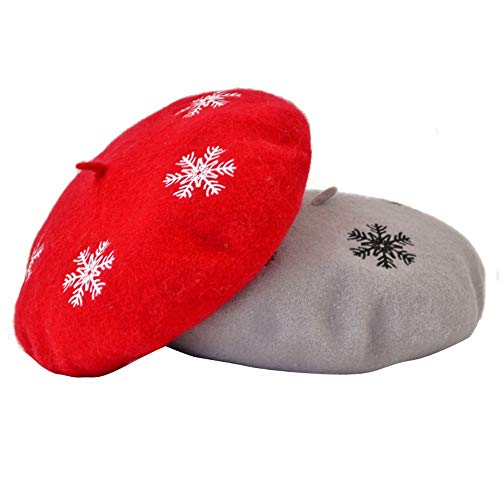 Béret Broderie Flocon de Neige de Noël : Le Cadeau d'Hiver Idéal - 5