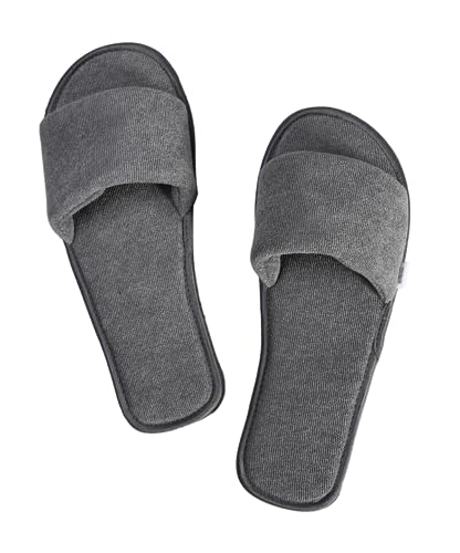 Image of Men Home Slippers Open Toe Slides Slip on Comfortable Sole Lightweight Anti Skid Indoor Bedroom Room Indoor House Cloth Soft Slippers for Men