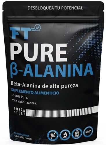 Beyond Raw, Beta Alanina de Alta Pureza en Polvo 300g - FT Pure B-Alanina 100% Pura - Pre Entreno Precursor de l Carnosina - Sin saborizantes, Sin excipientes.