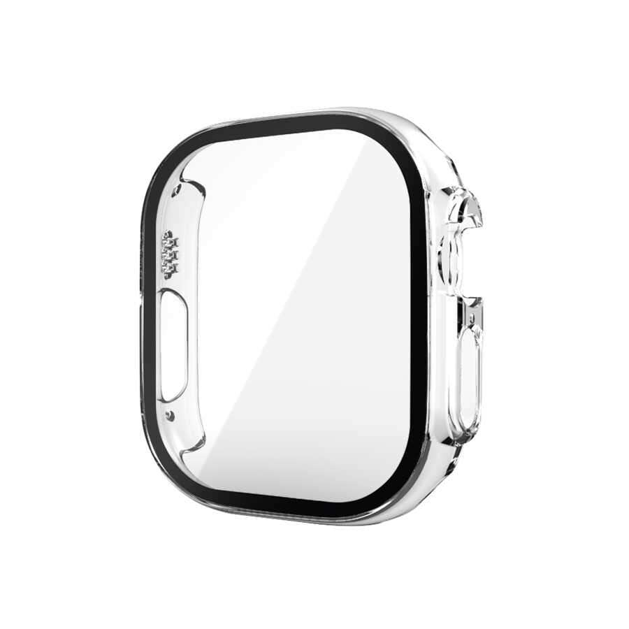 Zore Apple ile uyumlu Watch Ultra 49mm Kasa ve Ekran Koruyucu Watch Gard 20 Renksiz