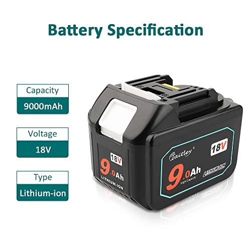 waitley 18V 9.0Ah Replacement Battery Compatible with BL1830 BL1840 BL1850 BL1860 BL1890 Lithium-Ion Battery Tools with LED Indicator