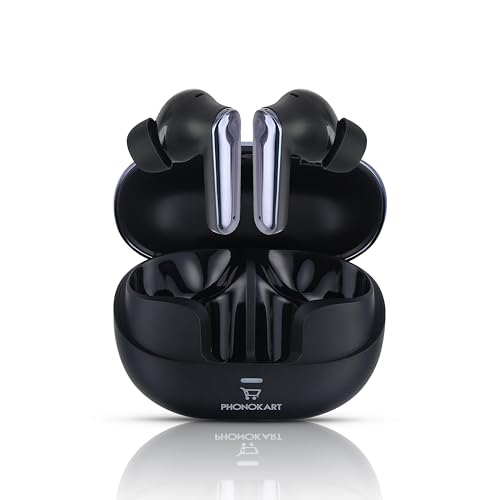 Image of Phonokart TWS Earbuds 500mAh Charging Box,40H Play Time, 7H Music Playtime, 5H Talk Time (Black)