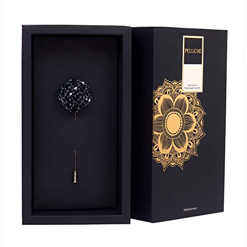 Image of Peluche Crystal Flower Brooch /Lapel Pin for Men
