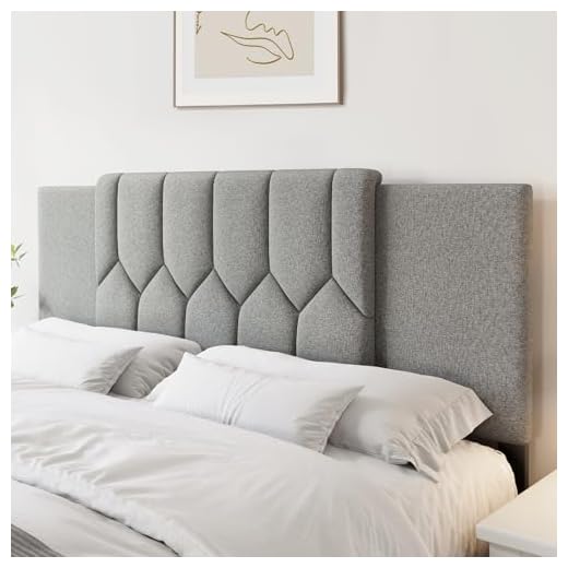 3 in 1 Headboard for Full/Queen/King Size Bed, Upholstered Tufted Headboard Only, Height & Width Adjustable Head Boards, Attach Frame, Study & Comfortable, Ideal for Bedroom, Dorm, Guest Room, Grey