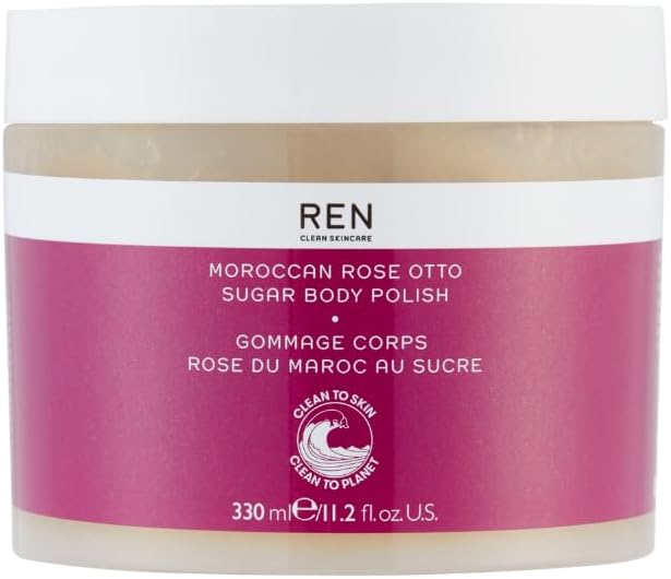 REN Clean Skincare Moroccan Rose Otto Sugar Body Polish 330 ml (Pack of 1)