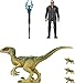 Jurassic World Dominion Human & Dino Pack Dr Ian Malcolm & Velociraptor & Accessories, Authentic Action Figures, Movable Joints, Ages 4 Year & Up
