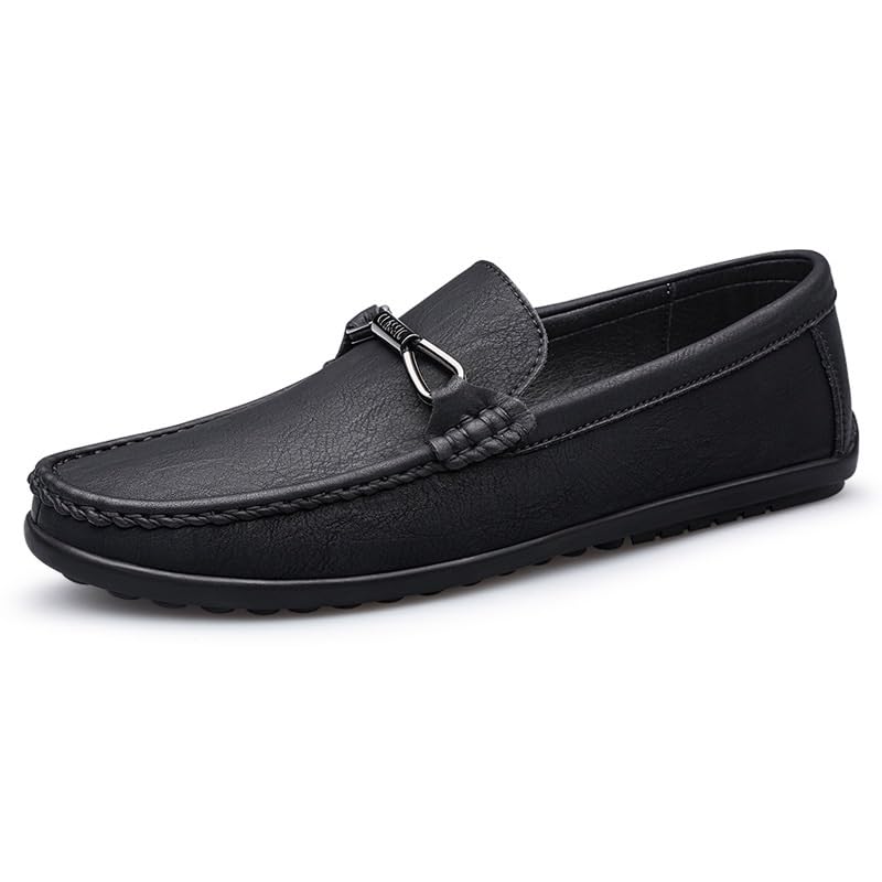 Men's Slip-on Dress Shoes Men Formal Business Wedding Derby Shoes Lightweight Casual Walking Loafers Shoes(Black,9.5)