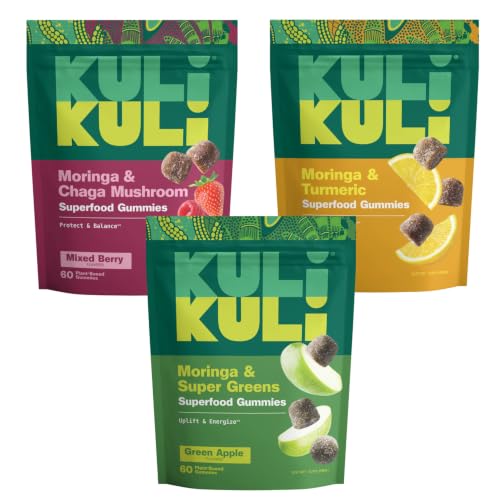 Image of Kuli Kuli Super Energy Gummies - Energy Supplements with Moringa, Caffeine-Free Natural Energy Booster - 60 Non-GMO, Gluten-Free Moringa Gummies - Variety Pack