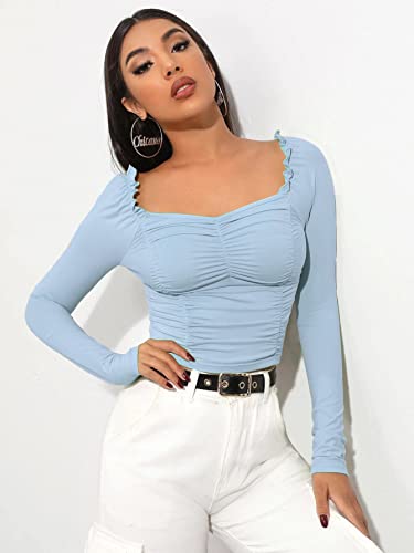 Image of Shasmi Women's Shirt | Sweat Heart Neck | Full Sleeve | Regular Fit | Elegant Design Stylish & Comfortable | All-Day Comfort | Perfect for Formal, Casual (Tank Top)