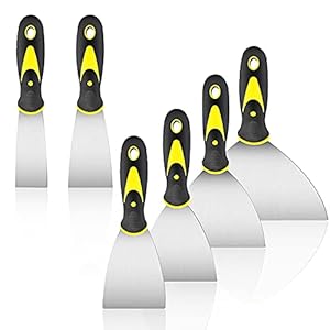 Putty mes gipsspatel roestvrij staal spatel set schilderspatel spatel set palletmes krassen voor roestvrij putty mes / schraper spatel 40 mm 49 mm 75 mm 98 mm 124 mm 150 mm, 6 stuks