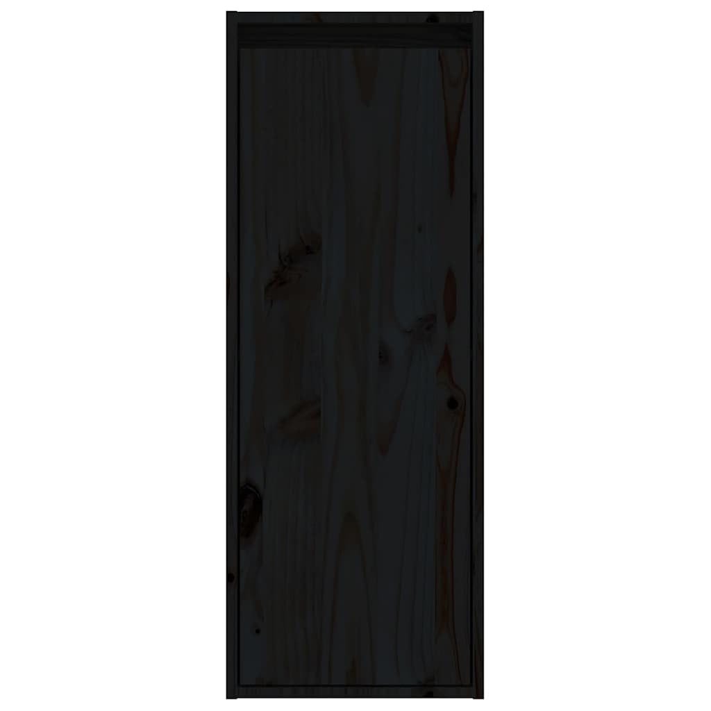 Regał ścienny, zestaw 2 sztuk, czarne, 30 x 30 x 80 cm, lite drewno sosnowe, regał wiszący, regał wtykowy, organizer do salonu, sypialni, kuchni, łazienki, korytarza, biura