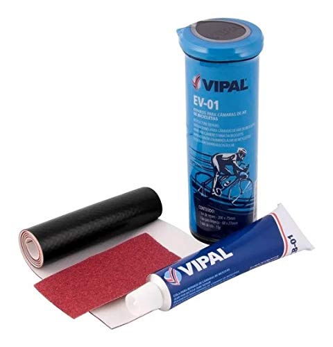 Kit de reparo para câmara de bicicletas com 3 peças cx com 12 jogos - EV 01 - Vipal