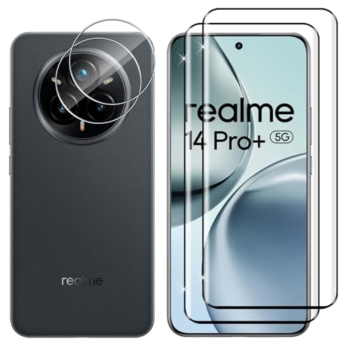 per Realme 14 Pro Plus Vetro Temperato 2+2 Pezzi 3D Pellicola Protettiva + Fotocamera Durezza 9H Protettivo HD Senza Bolle Anti-Graffio Protezione Schermo