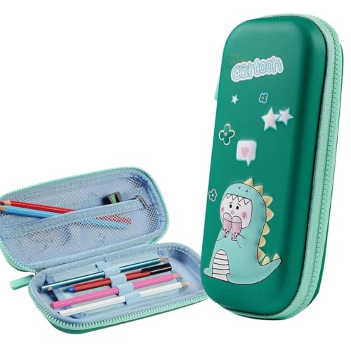 Image of Pencil Case, Cute Cartoon Pencil Pouch 3D Embossed Design Novelty Pencil for Case Gift for Students Kids (Dinosaur Small Pouch)