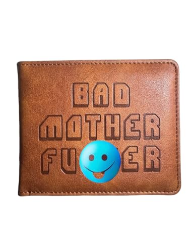 Image of Embroidered Bad Mother fker Leather Wallet bad mother f ker wallet leather (yellow)