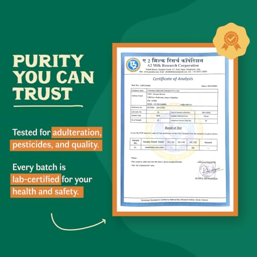 Image of Vediko Origins A2 Gir Cow Ghee 5L | Curd-Churned & Firewood-Cooked | Grass-Fed Desi Gir Cows | Pure, Natural, Danedar, Ayurvedic, Lactose-Free & Gluten-Free Ghee | Leakproof & Reusable Stainless Steel Dolchi (5L)