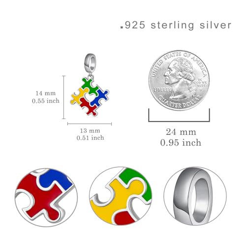 Abalorio plata autismo que conecta corazones y decora tu pulsera diaria 4