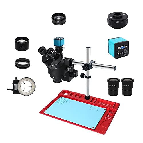 �������L�b�g 38MP H_DMI USB Microscopio �f�W�^�� �J���� 3.5X-90X �����œ_�O��X�e���I �Y�[���������A�͂񂾕t�� PCB �W���G���[�C���p �����������Y�A�_�v�^�[(VGA 0.5X C mount)