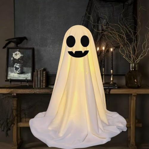 Statue d'Halloween avec lumière LED interactive pour décor de cour - 5