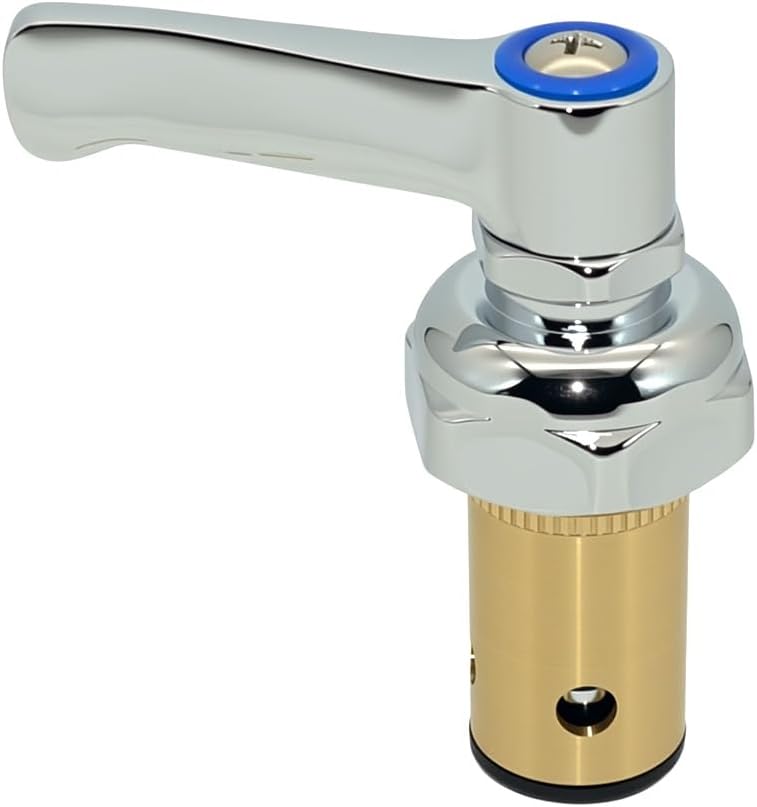 Handle Stem Assembly Fits, 002713-40；002714-40Blue Cold and Red Hot Side Spindle Assembly Valve Replacement Part for T&S Brass Faucets Replace(1 Pair Red & Blue)