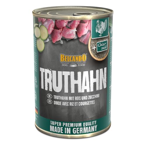 Belcando Super Premium Dose [6x400g Truthahn mit Reis & Zucchini] | Nassfutter für Hunde | Feuchtfutter Dose | Alleinfutter für Hunde Aller Rassen
